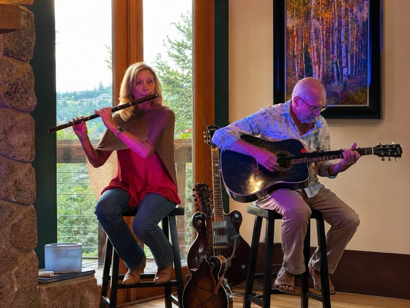 Neil and Elizabeth Holland performing — flute and guitar